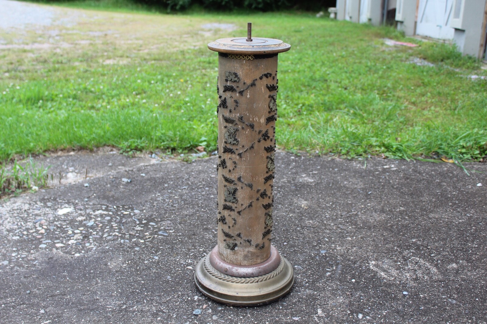 Antique Victorian Wall Paper Pattern Press Cylinder Primitive Wallpaper