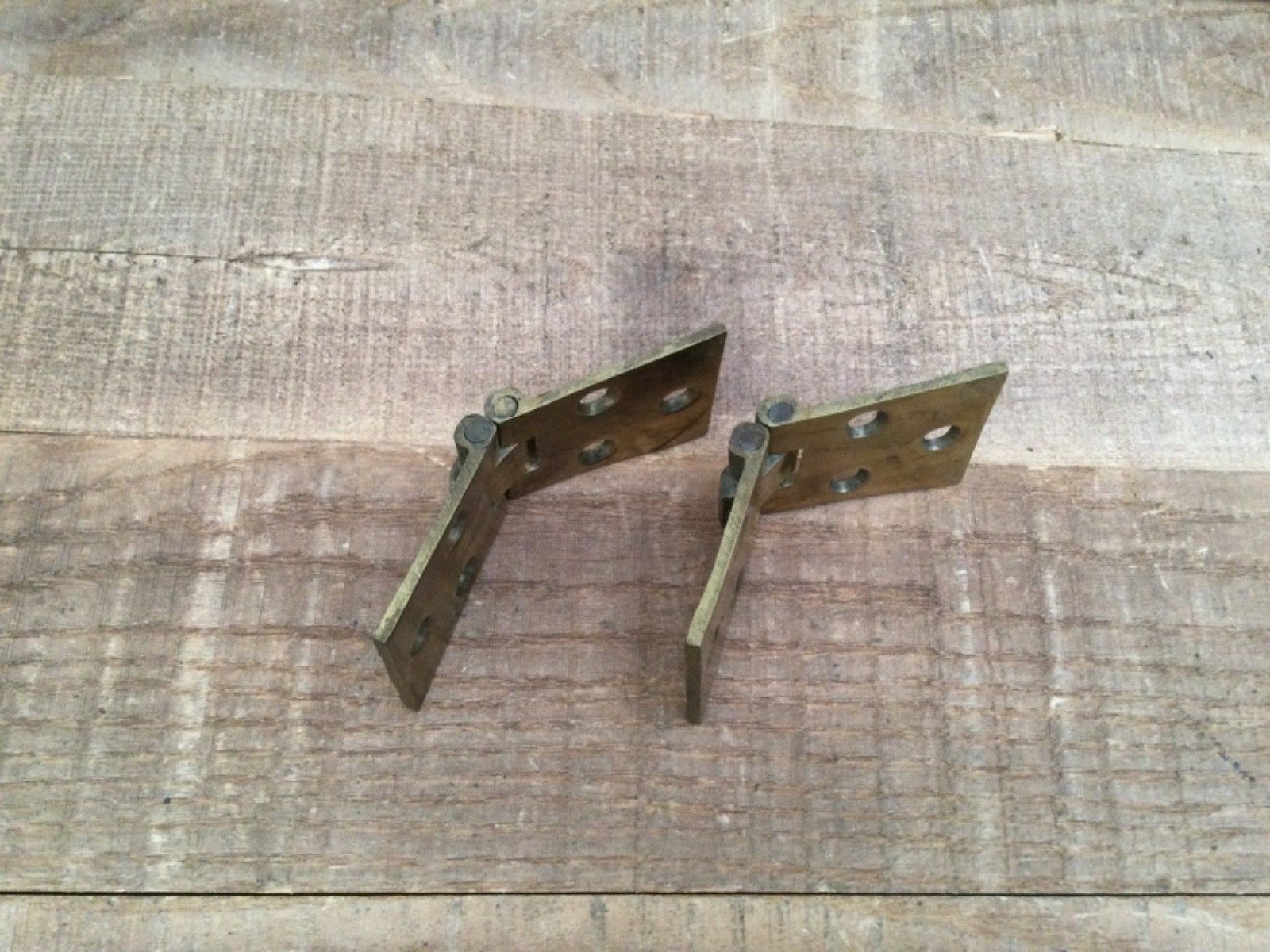 Vintage Reclaimed Pair Solid Brass Hinges