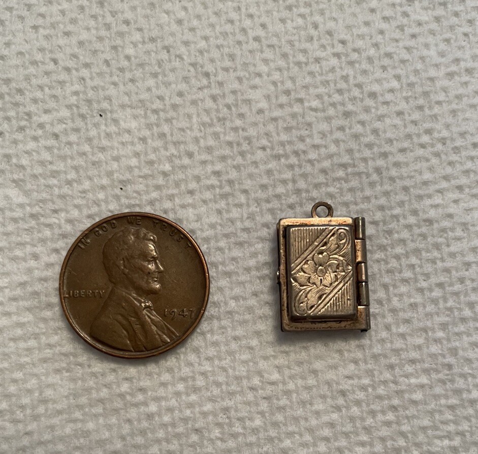 Antique Sterling Silver Charm Mini Accessory Chantelaine Picture Locket