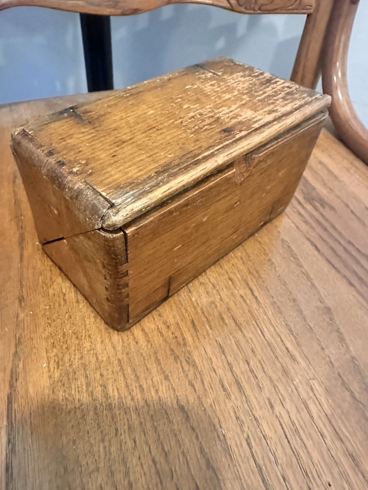 Antique 1889 Oak Singer Sewing Machine Puzzle Box No Attachments Purple Velvet