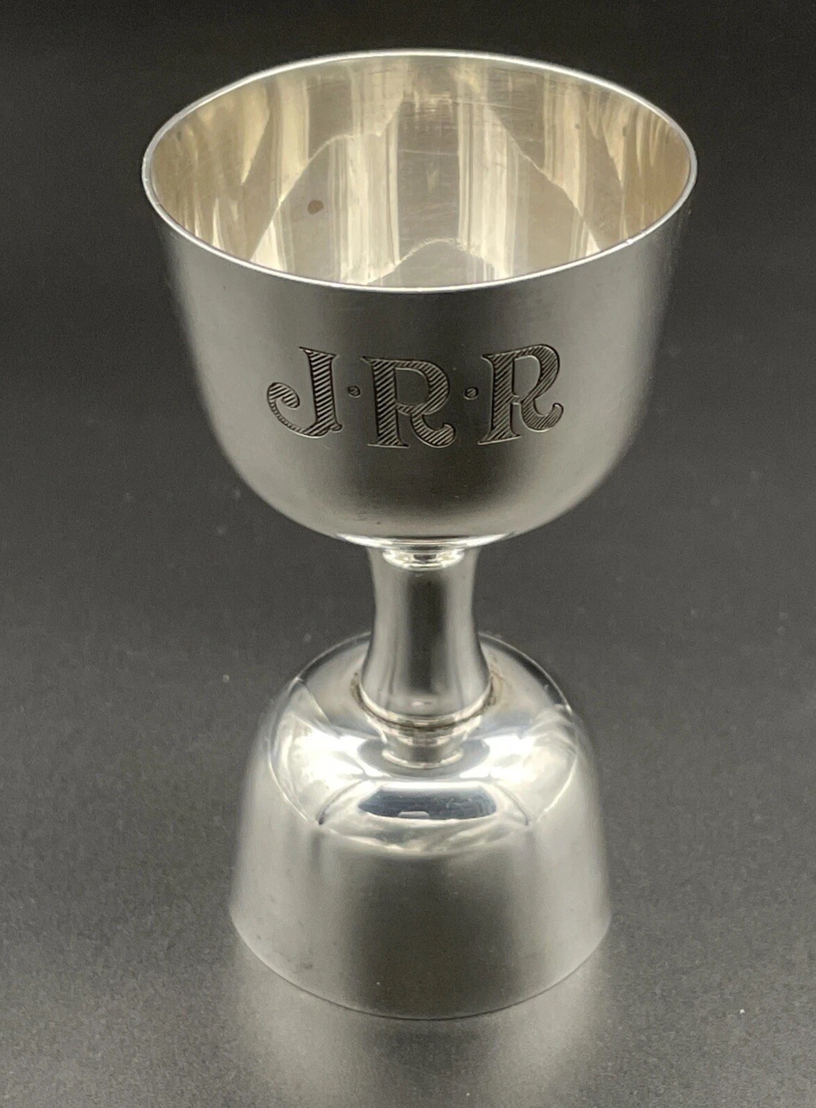 Sterling Silver Double Jigger Shot Glass Barware Mid Century Modern B&M