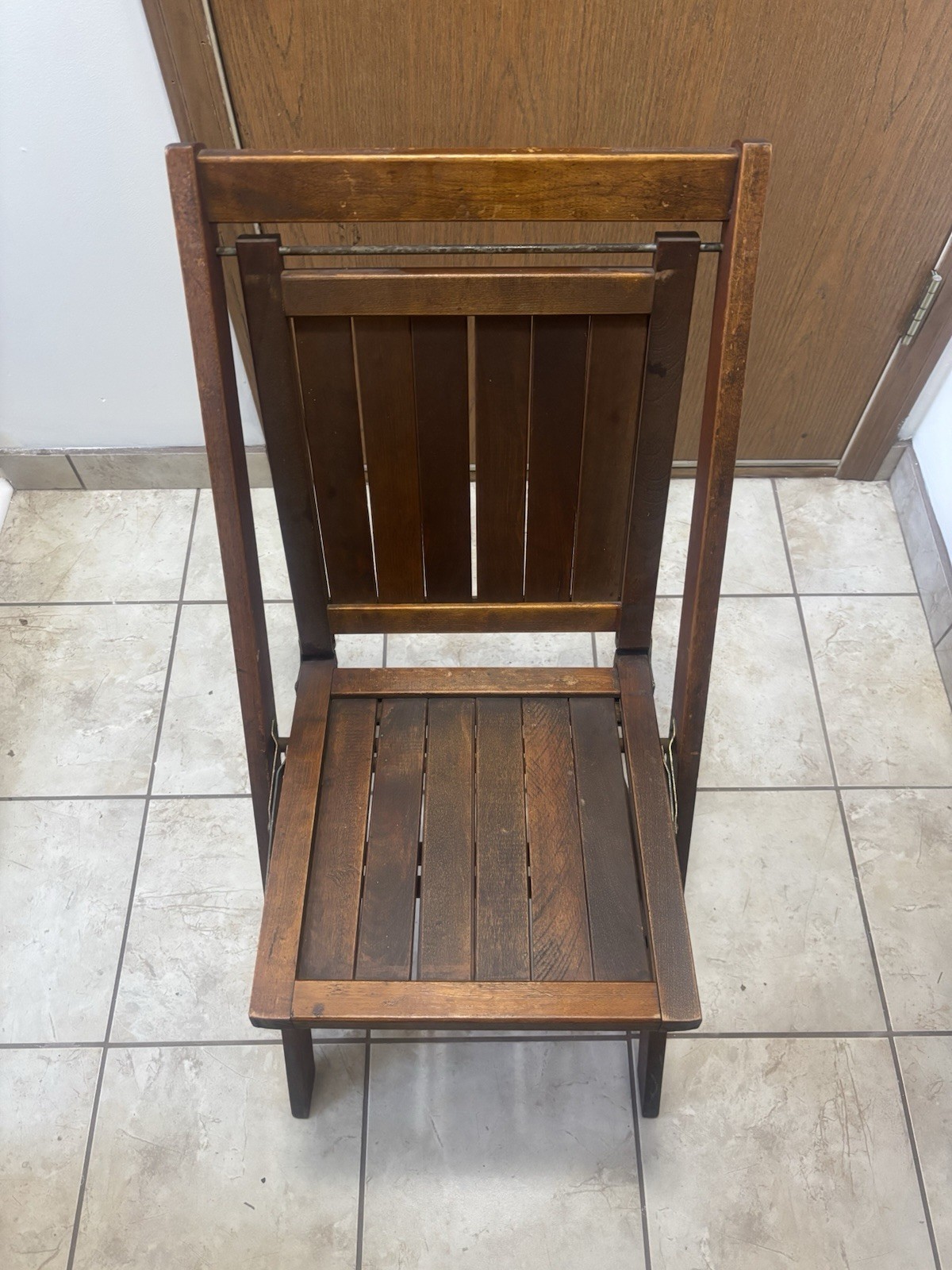 Vintage Simmons Company Antique Wooden Slats Folding Child’s Chair Made In USA