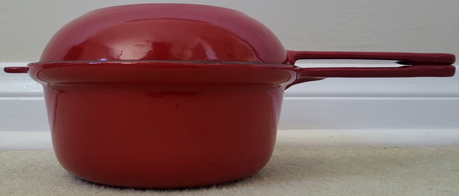 Le Creuset #18 Multifunction Sauce Pan with Skillet Lid Red