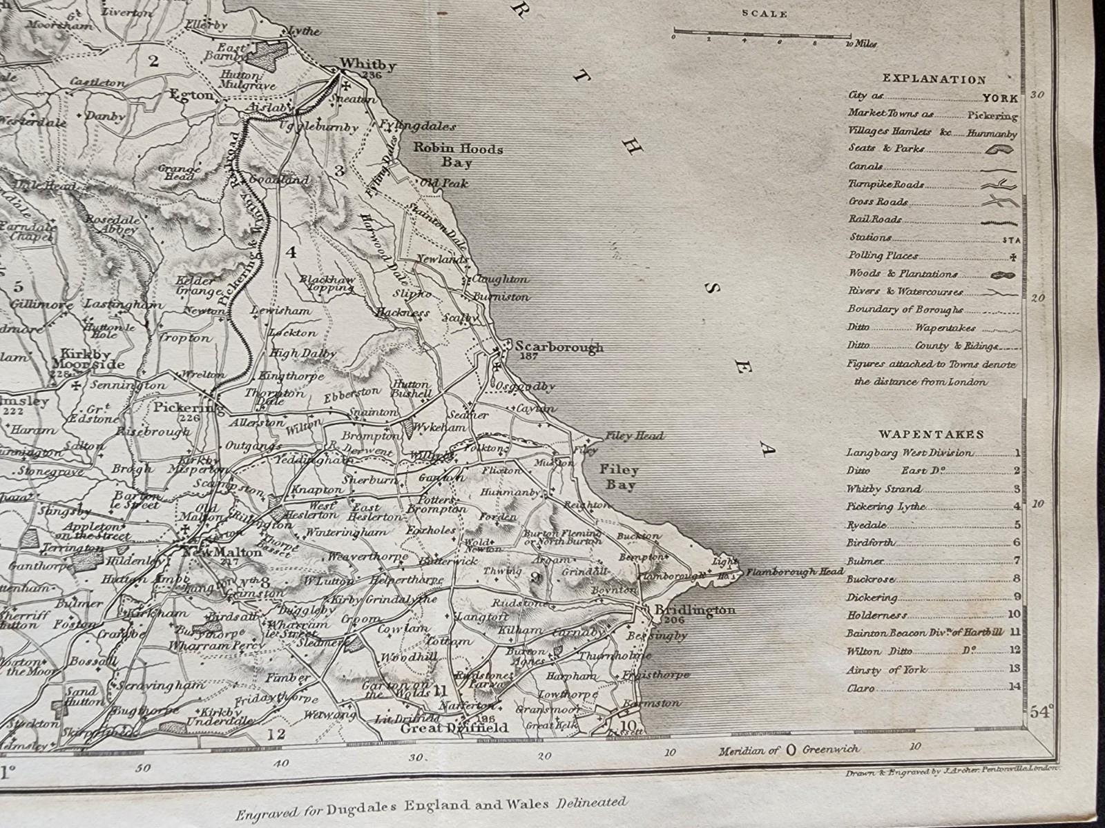 Antique c. 1850 County Map Set – Yorkshire – Joshua Archer