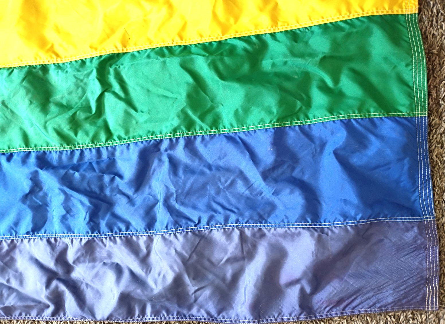 Vintage 1979 PARA-LITE PARAMOUNT FLAG CO RAINBOW PRIDE FLAG LGBT 3X5″ NYLON GAY