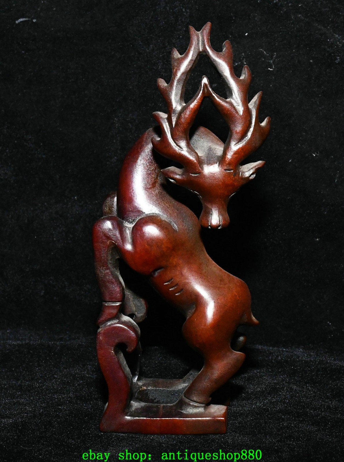 5.9”Old Chinese Dynasty Jade Carved Fengshui Deer Animal Statue Sculpture