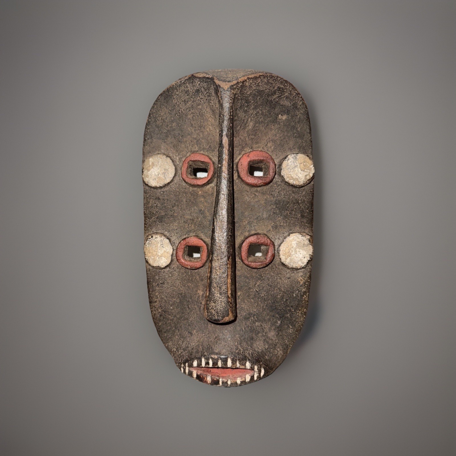 Tribal African Grebo Mask Hand Carved Wood H14 inch Length 8inch Wide