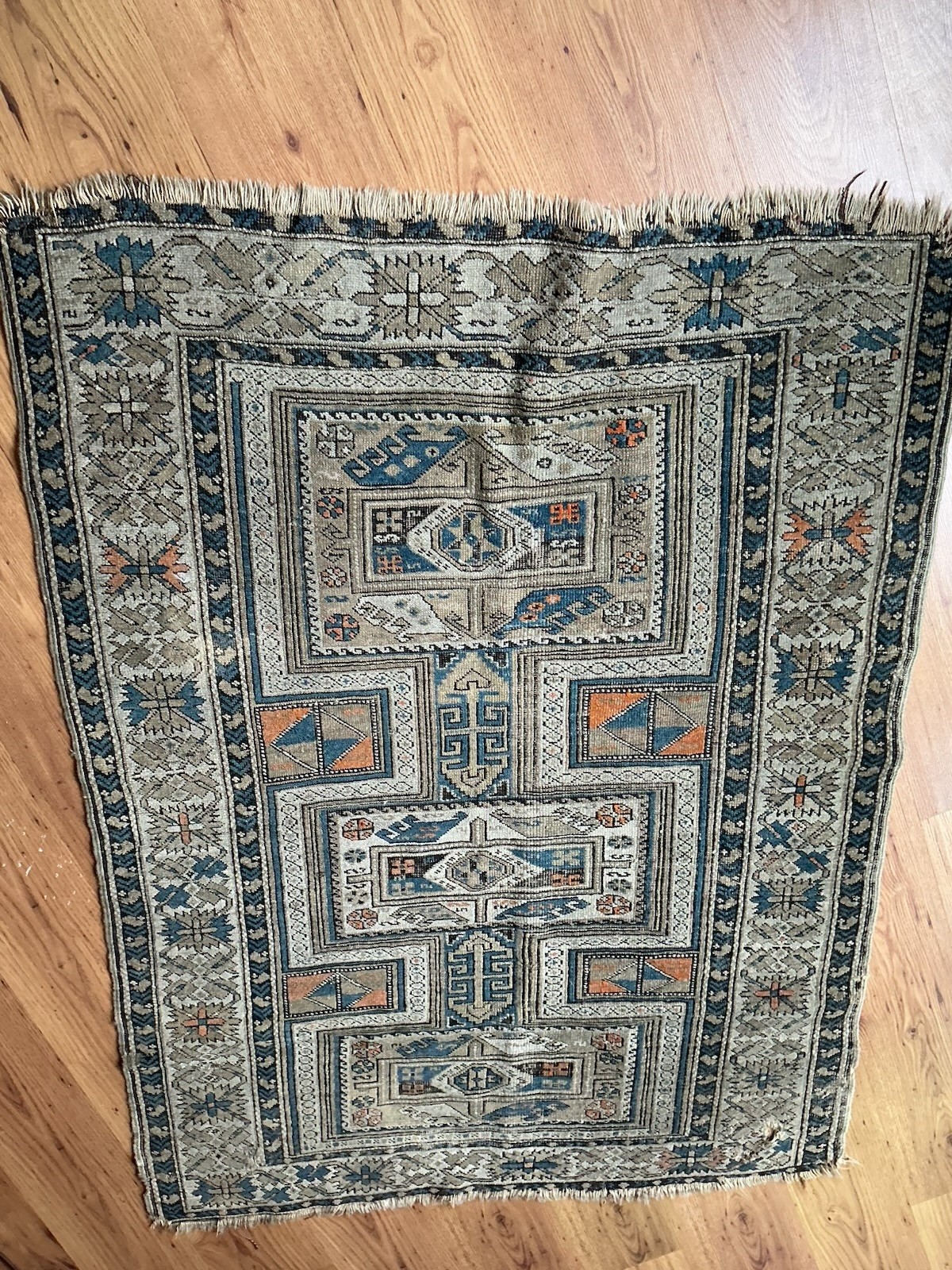 Antique Vintage Karabagh Rug – Hand Knotted From So Caucasus Mts. Early 1900’s