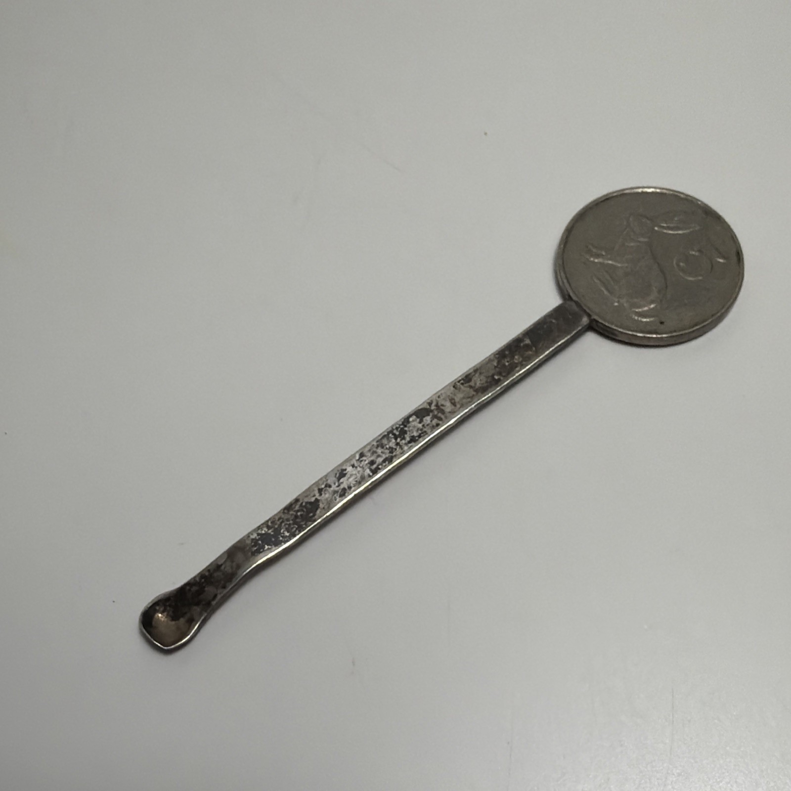 Vintage Silver Metal Apothecary Spoon Coin 2.5″ Mini South Africa 5 Cent Rabbit