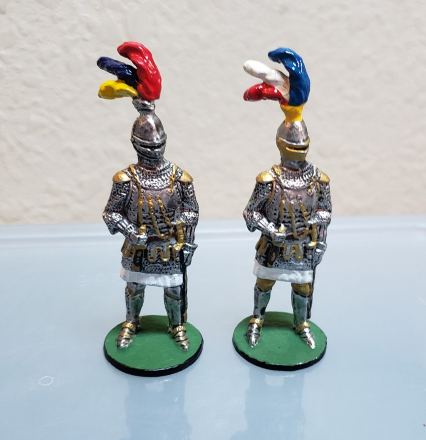 (LOT of 2) Tin Toy Soldier, Knight- Crusader, 54 mm, Foot soldier