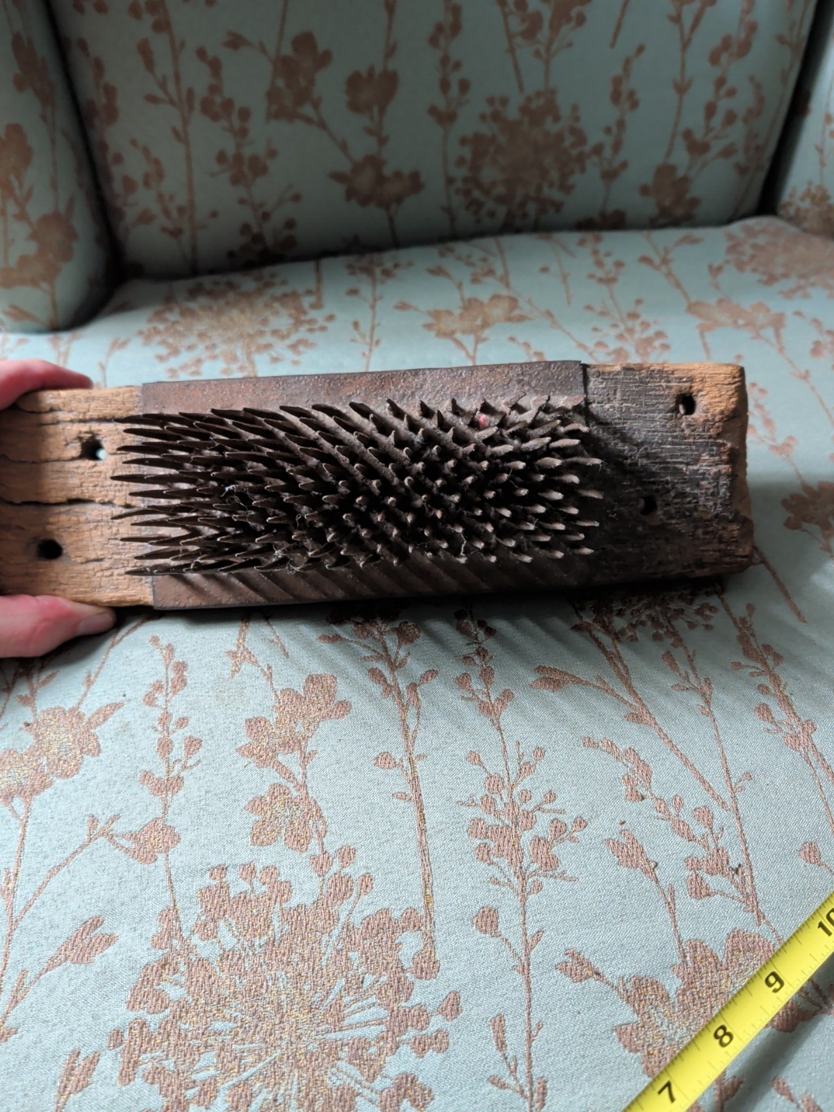 Flax Hetchel Hand Made Antique Primitive Farm Tool Hatchel Comb 1845