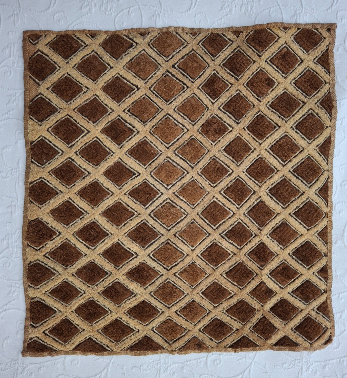 Vintage Kuba Cloth Congo Textile Woven Raffia African Art 20.5″ x 21.5″