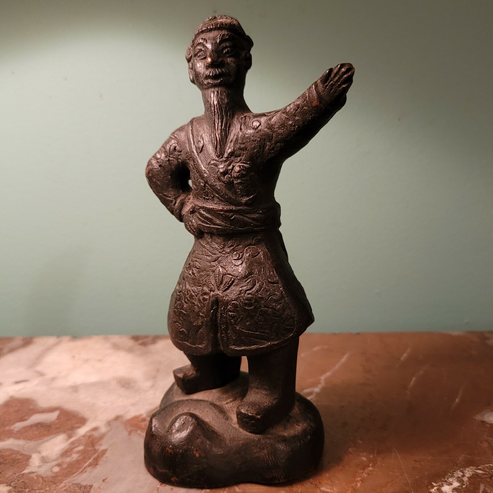 17th-18th Century Chinese Signed Bronze Warrior Figure