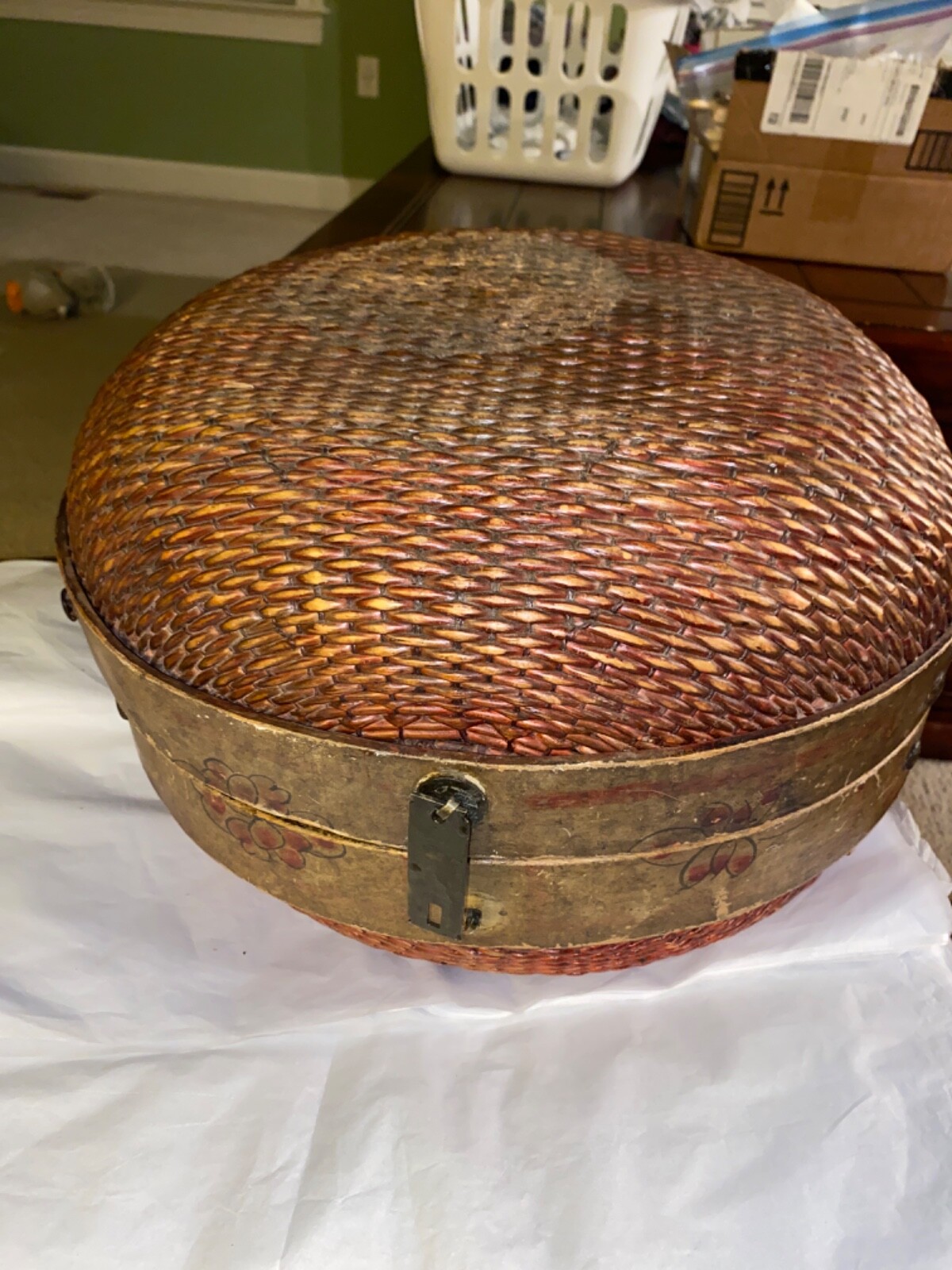 Antique Chinese Rattan Wedding Basket – 16″ – Late 19thc.