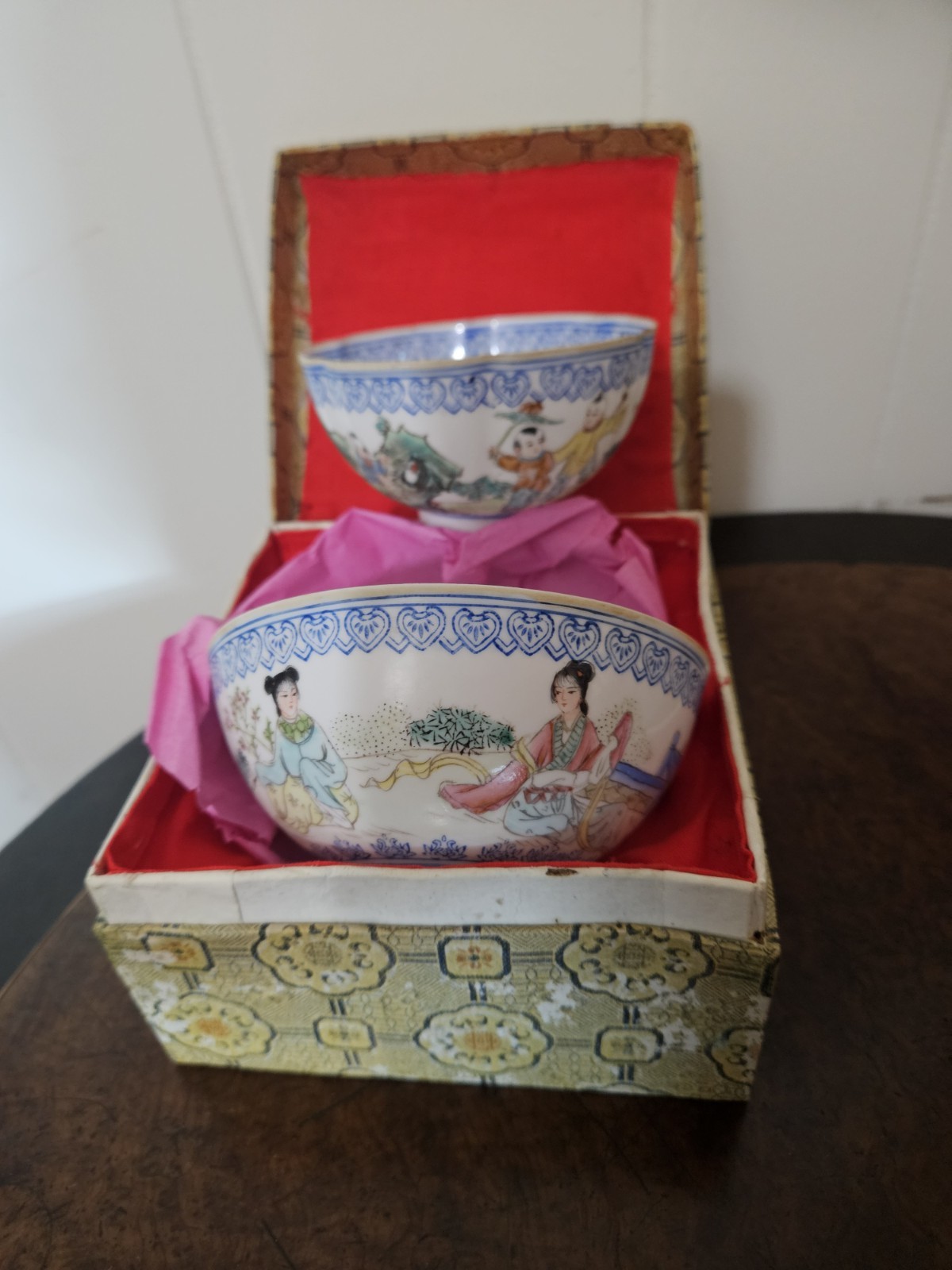 Set of 2, Chinese Eggshell Porcelian Bowls, 19th Century