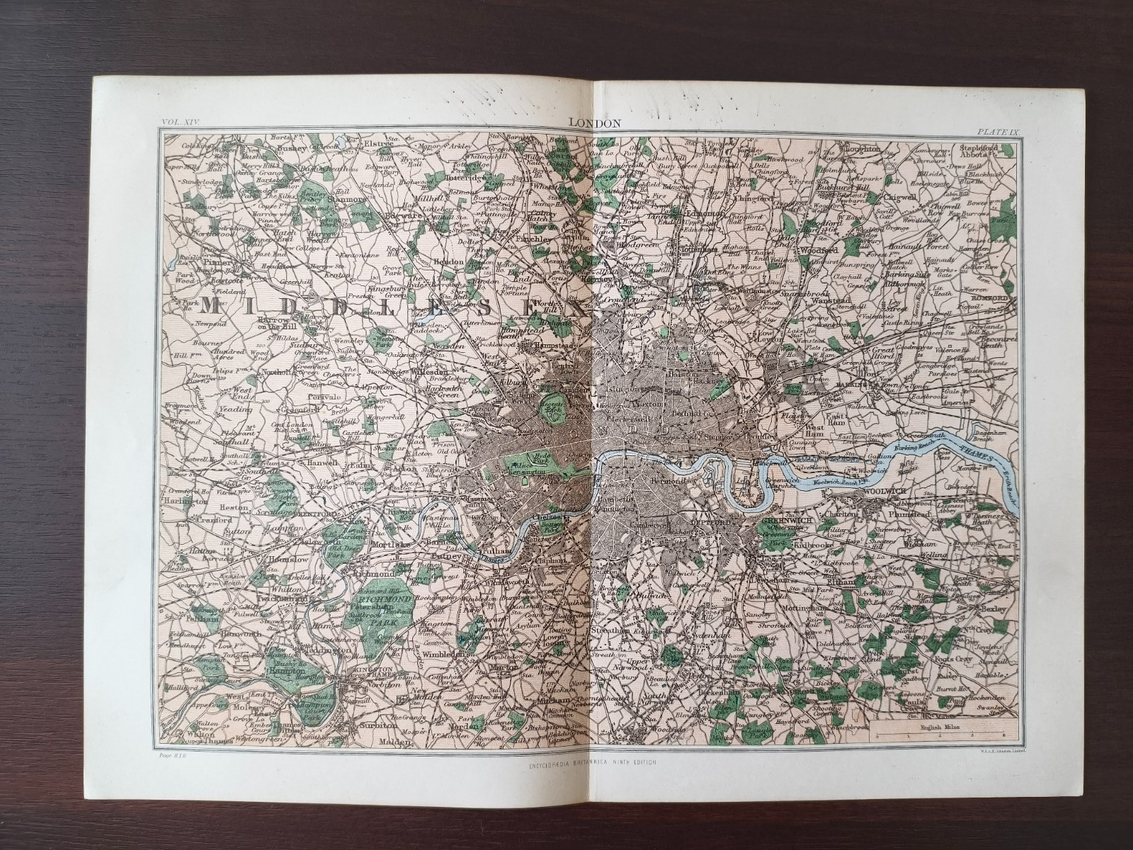 ANTIQUE ORIGINAL COLOUR MAP BY W.&A.K. JOHNSTON-LONDON-1880CA