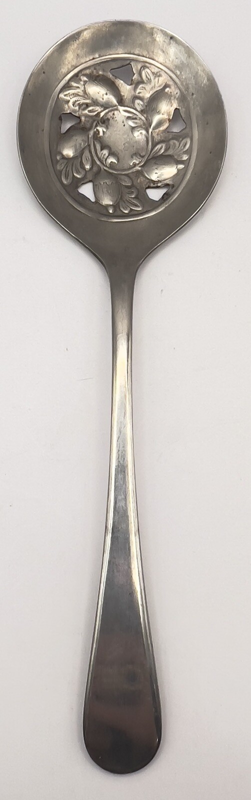 Slotted Tomato Server Cranberry Spoon Sheffield Acorn England Silverplate