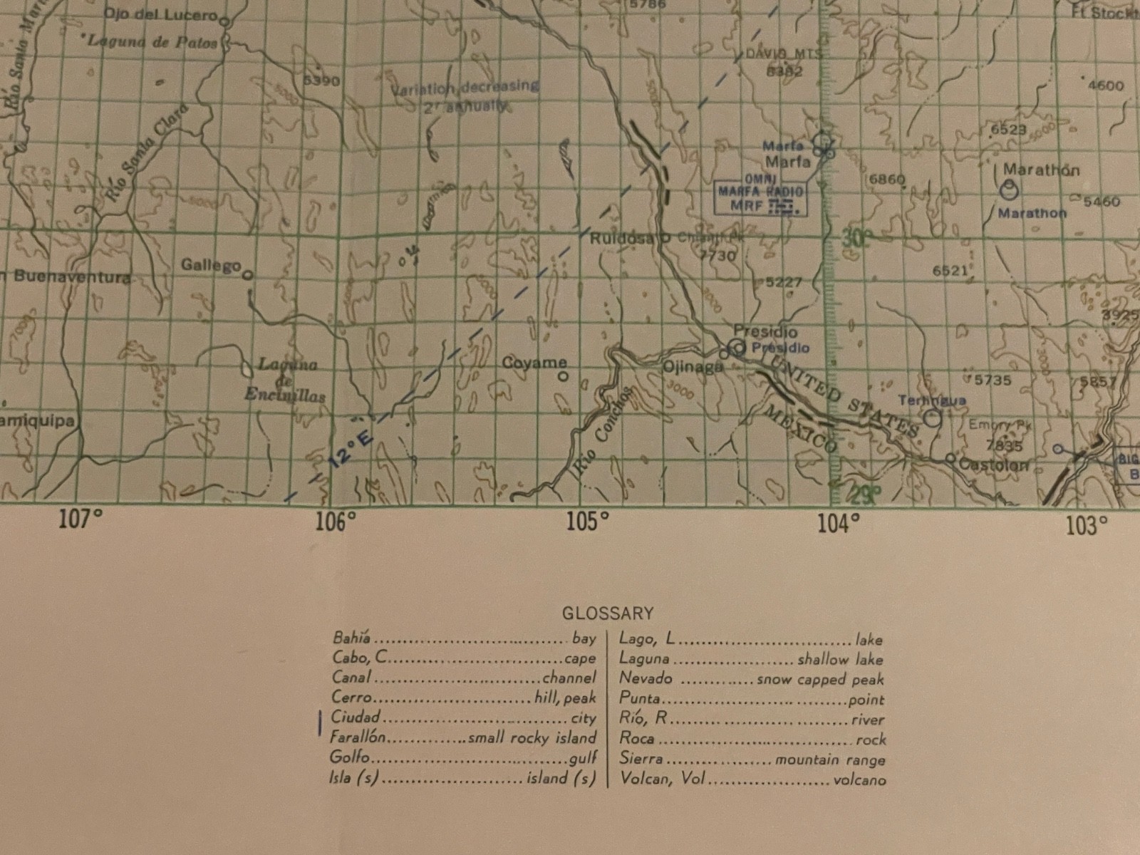 1952 Air Navigation Chart Hydrographic Office US Navy V30-21 5th Edition
