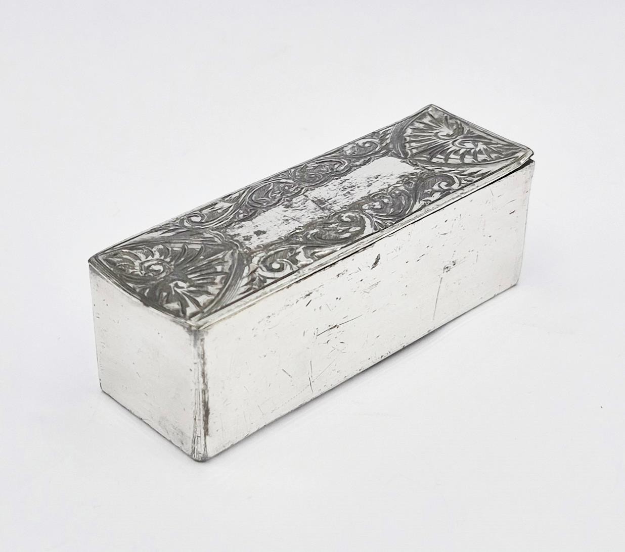VICTORIAN SILVER PLATED BRITANNIA METAL BOX c1880