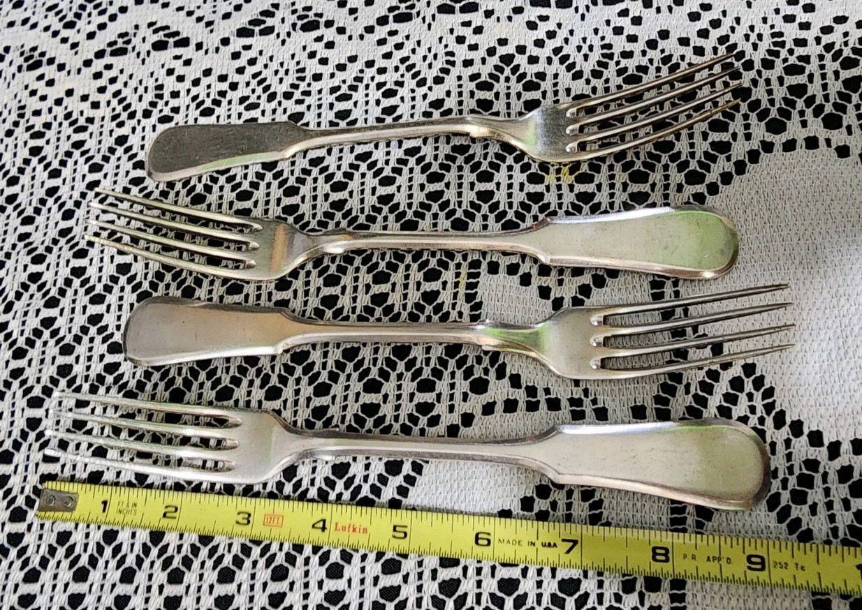 LOT OF 3 ANTIQUE GALW NORBLIN iSA POLISH SILVERPLATED FORKS w/TSAR EAGLE MARK