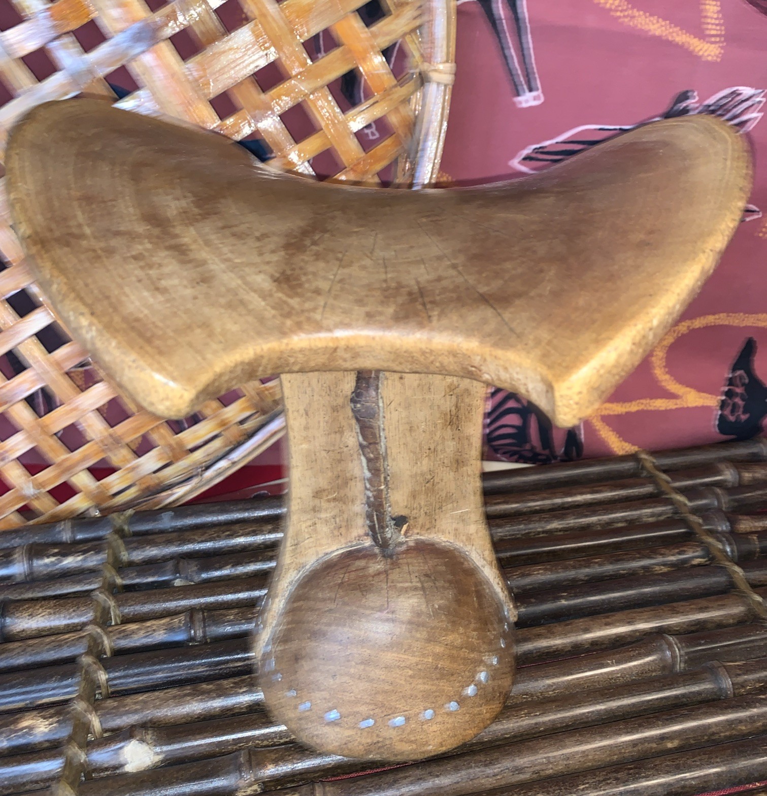 Antique Ethiopian Head/Neck Rest•Studded Base • Lower Omo Valley•