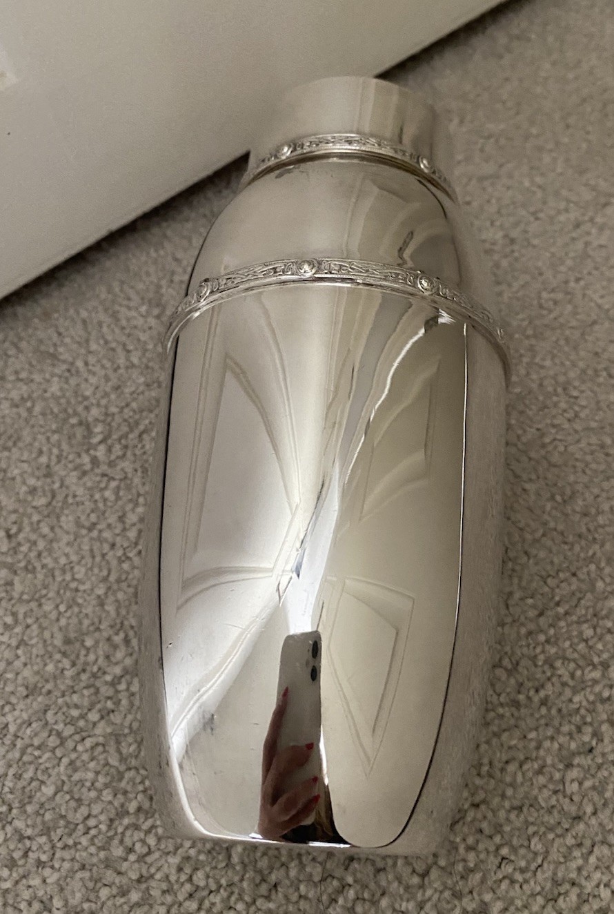 Art Deco Silver Plated Celtic border Cocktail Shaker Charles S. Green & Co 1907