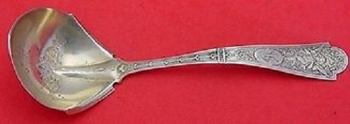Cupid by Shiebler Sterling Silver Gravy Ladle Pointed Brite Cut GW 7 1/8″