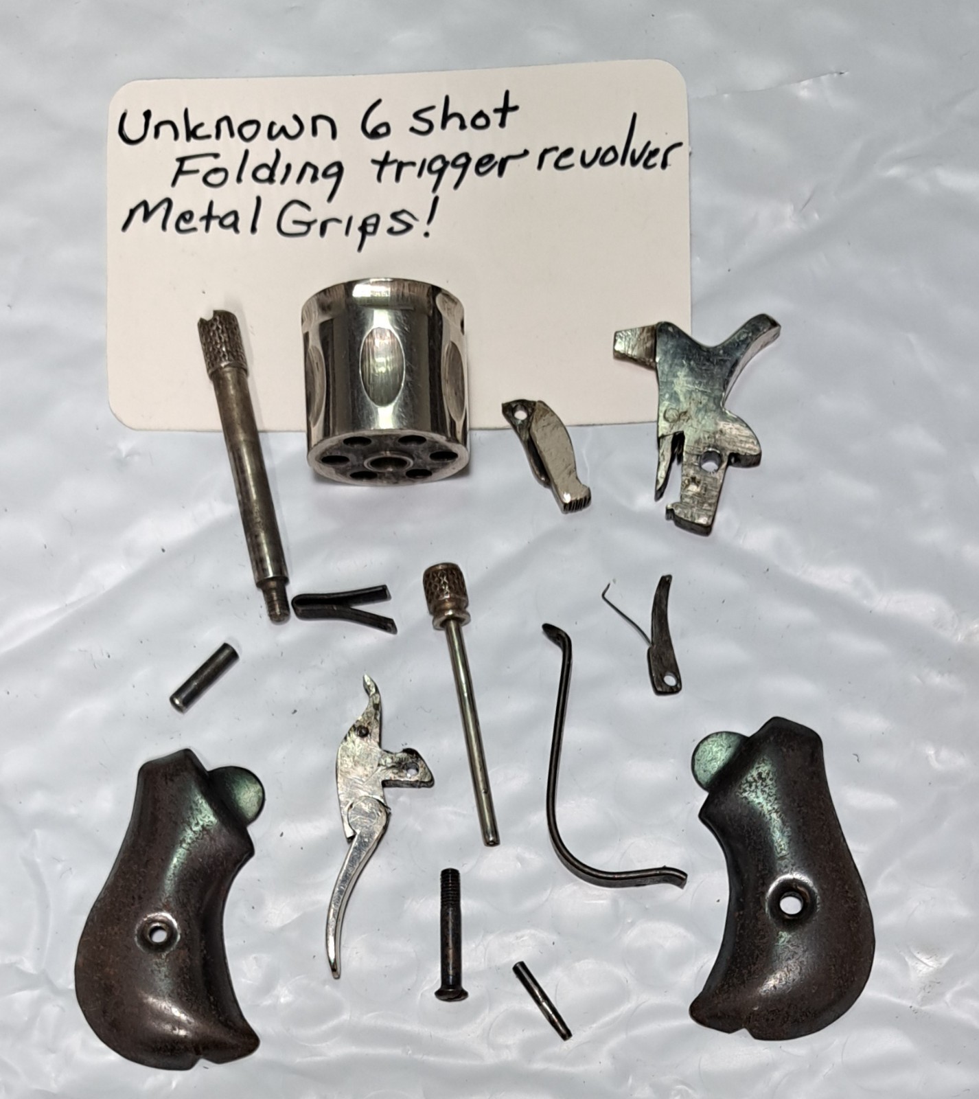 Unknown Maker- 6mm? Folding Trigger Revolver Parts Lot