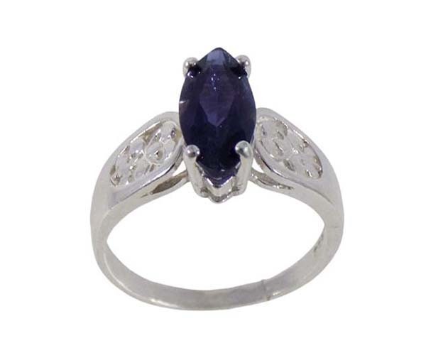 19thC Antique 1¼ct+ Iolite+Silver Ring Sacred to Roman King of Gods Jupiter Zeus