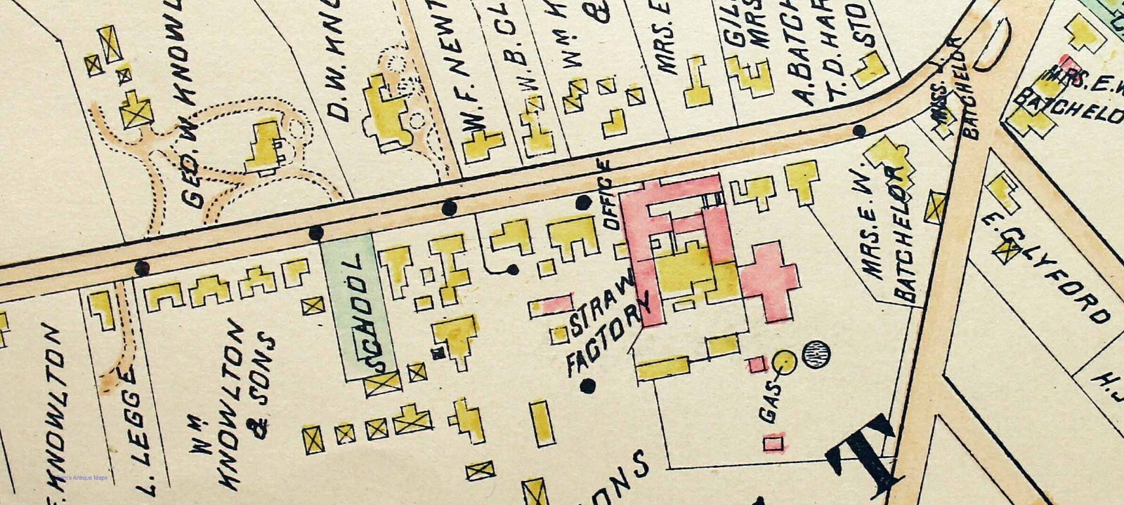 Hopedale part Upton Centre West Upton Map 1898 Worcester County Massachusetts
