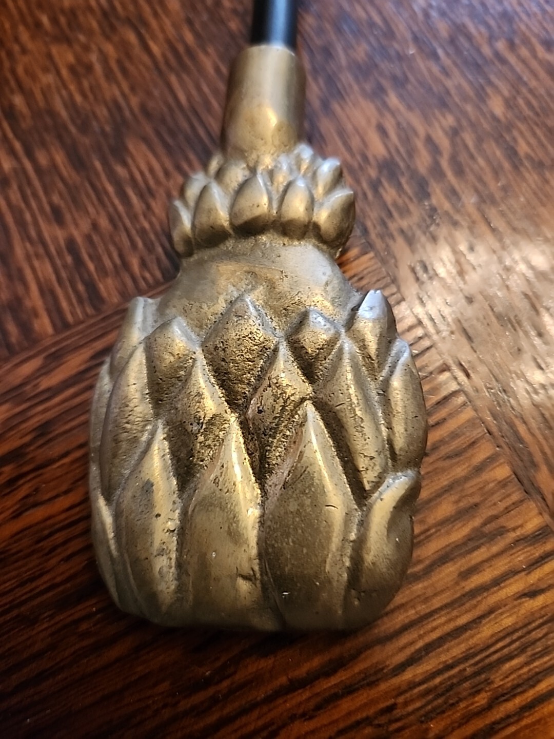 Vintage Heavy Solid PINEAPPLE Victorian Brass Damper Pull Hook