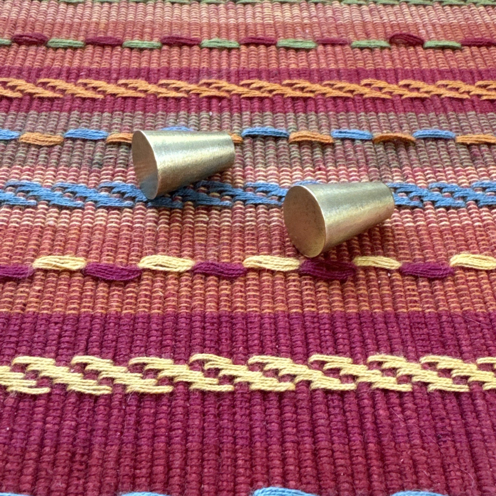 Broyhill Sculptra Drawer Pull (2) Cone Shaped Brass Dresser Drawer Vintage MCM