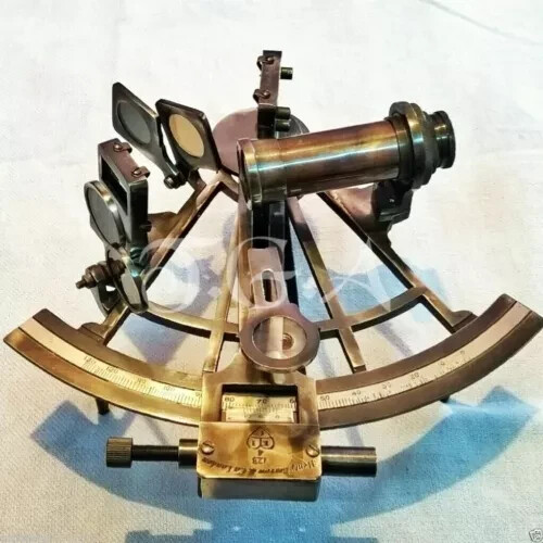8″ Brass Nautical Antique Finish Hennery Barrow & CO. London Maritime Sextant