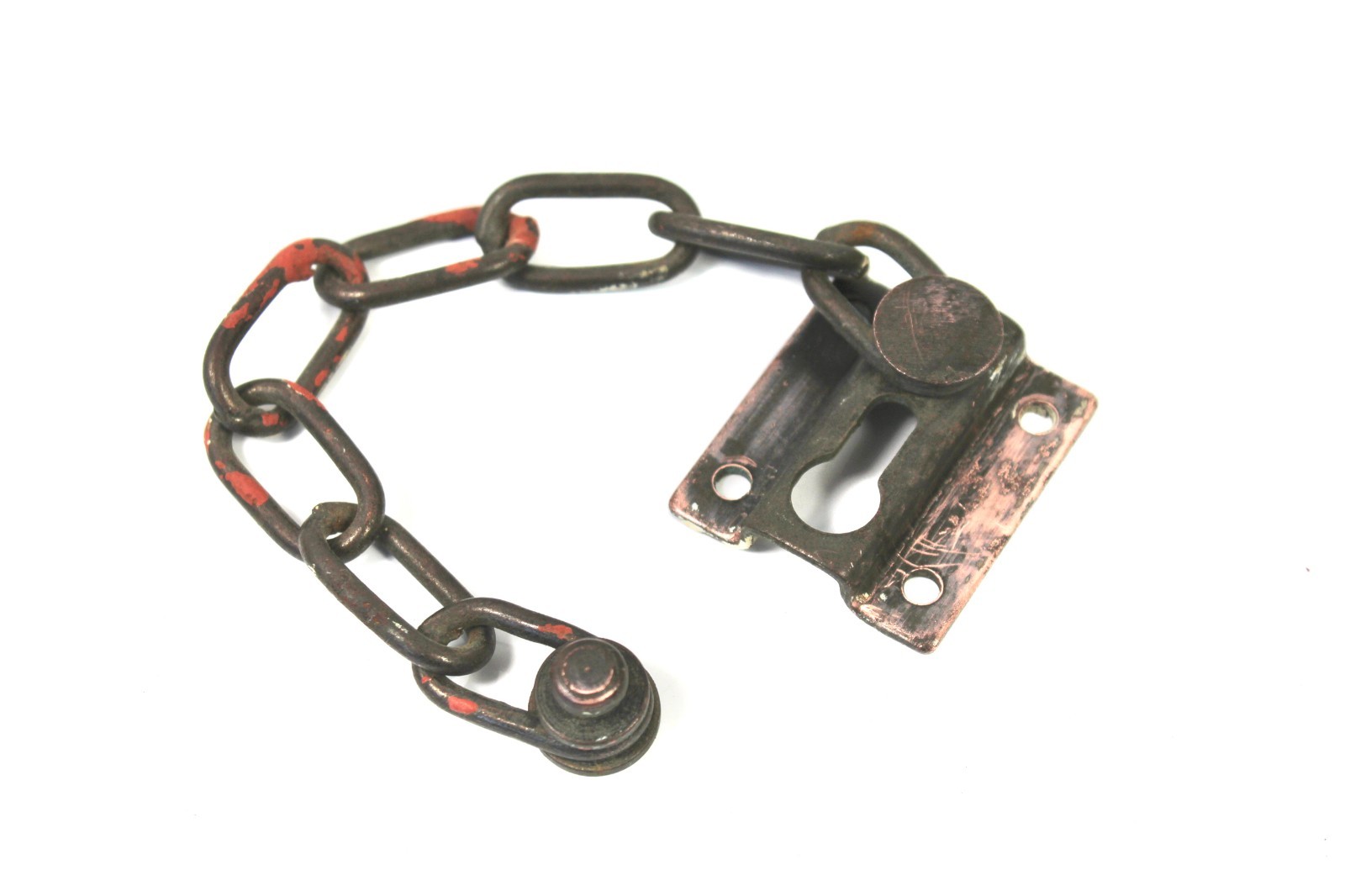 1950s Bronze Door Chain Lock Aged Brass Finish TV Prop Set Design Industrial Dec