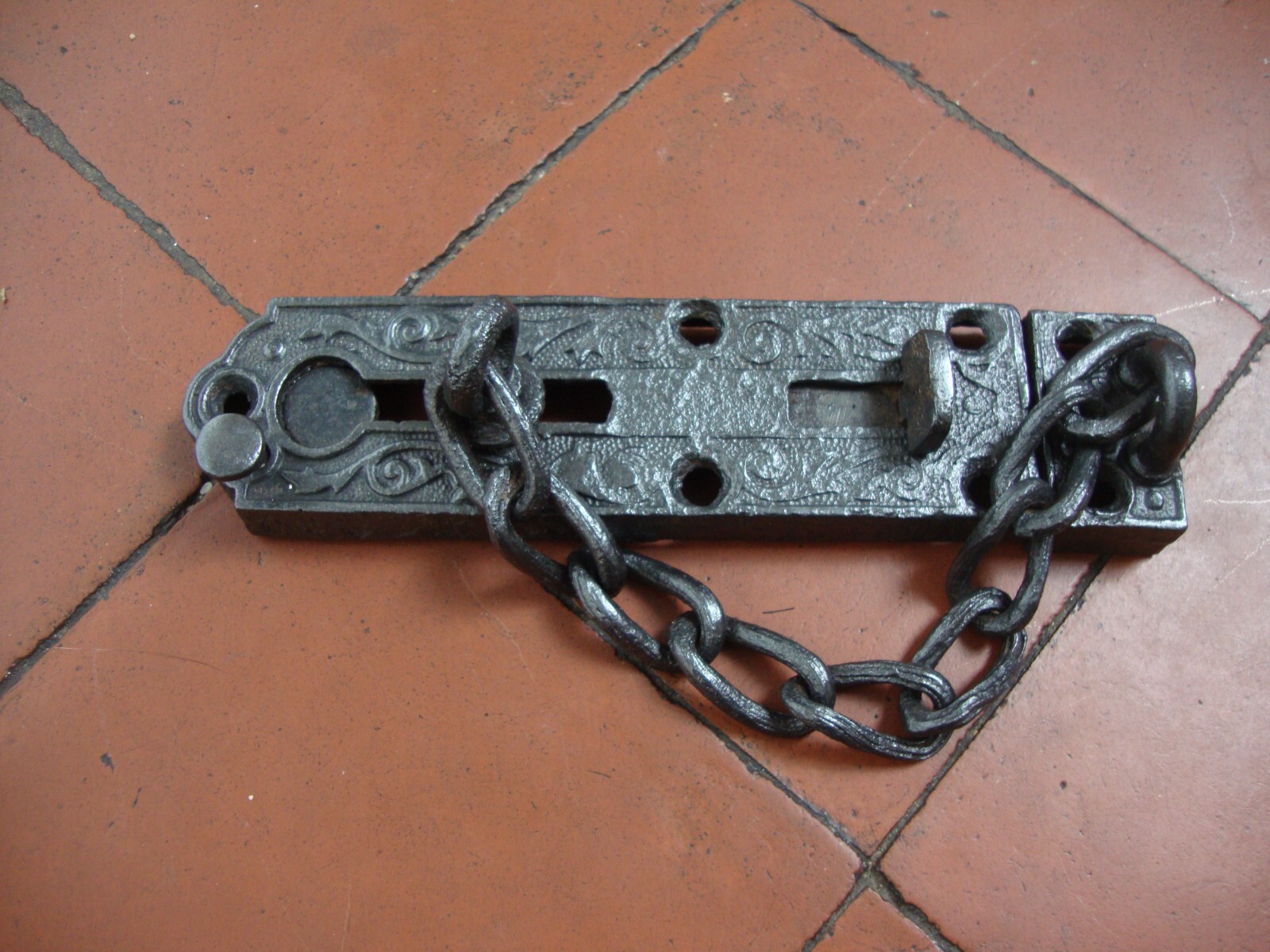 Antique William Tonks and sons combined door chain and bolt