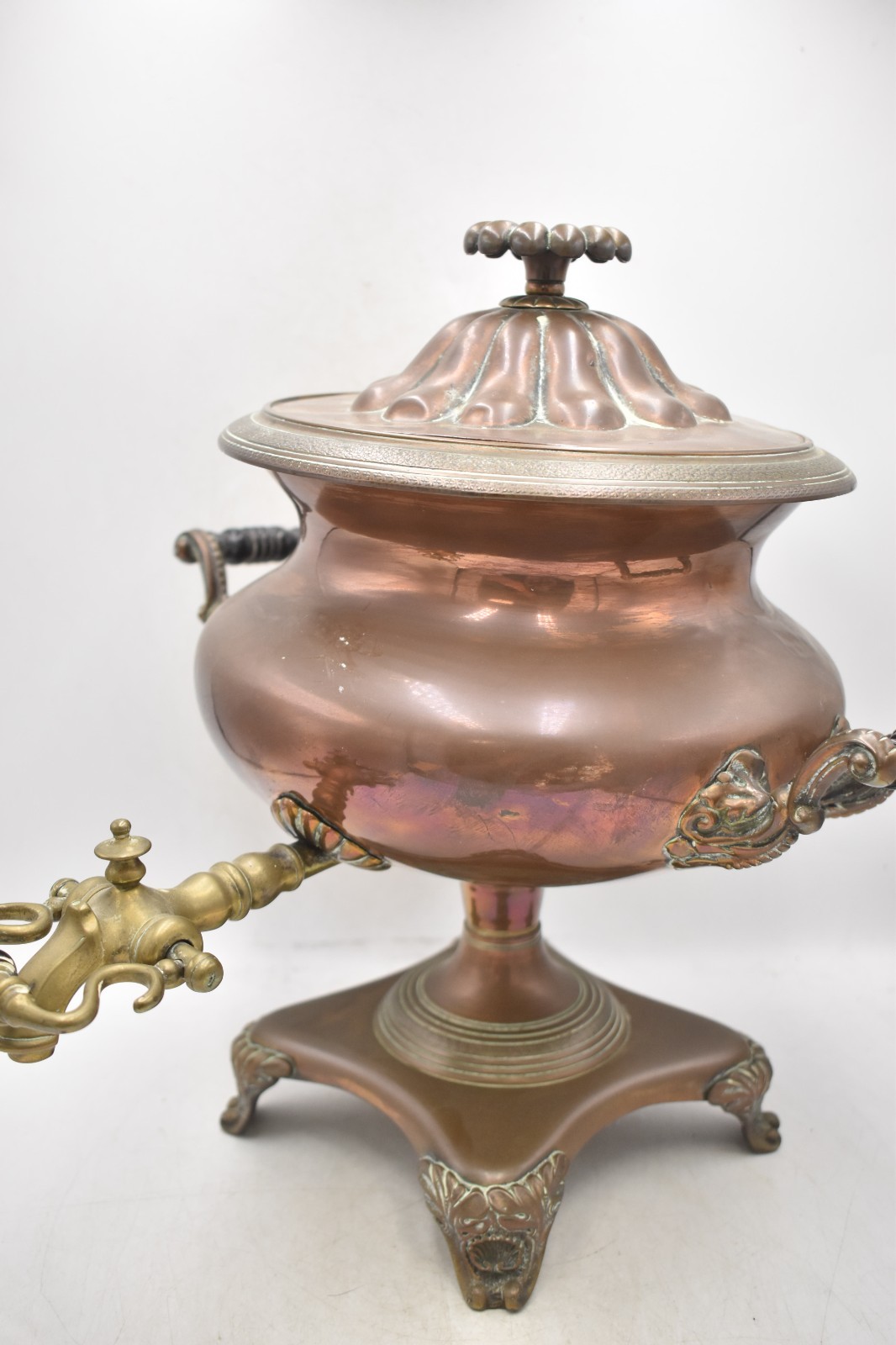 Antique 19th Century Copper & Brass Samovar Tea Urn Large Decorative Metalware
