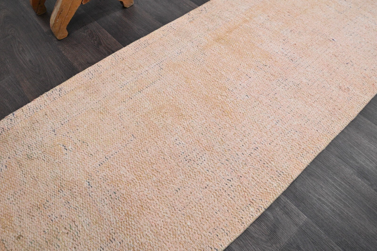 Vintage Turkish Runner Rug 2x9ft Wool Anatolian Handmade Hallway Oushak PINK