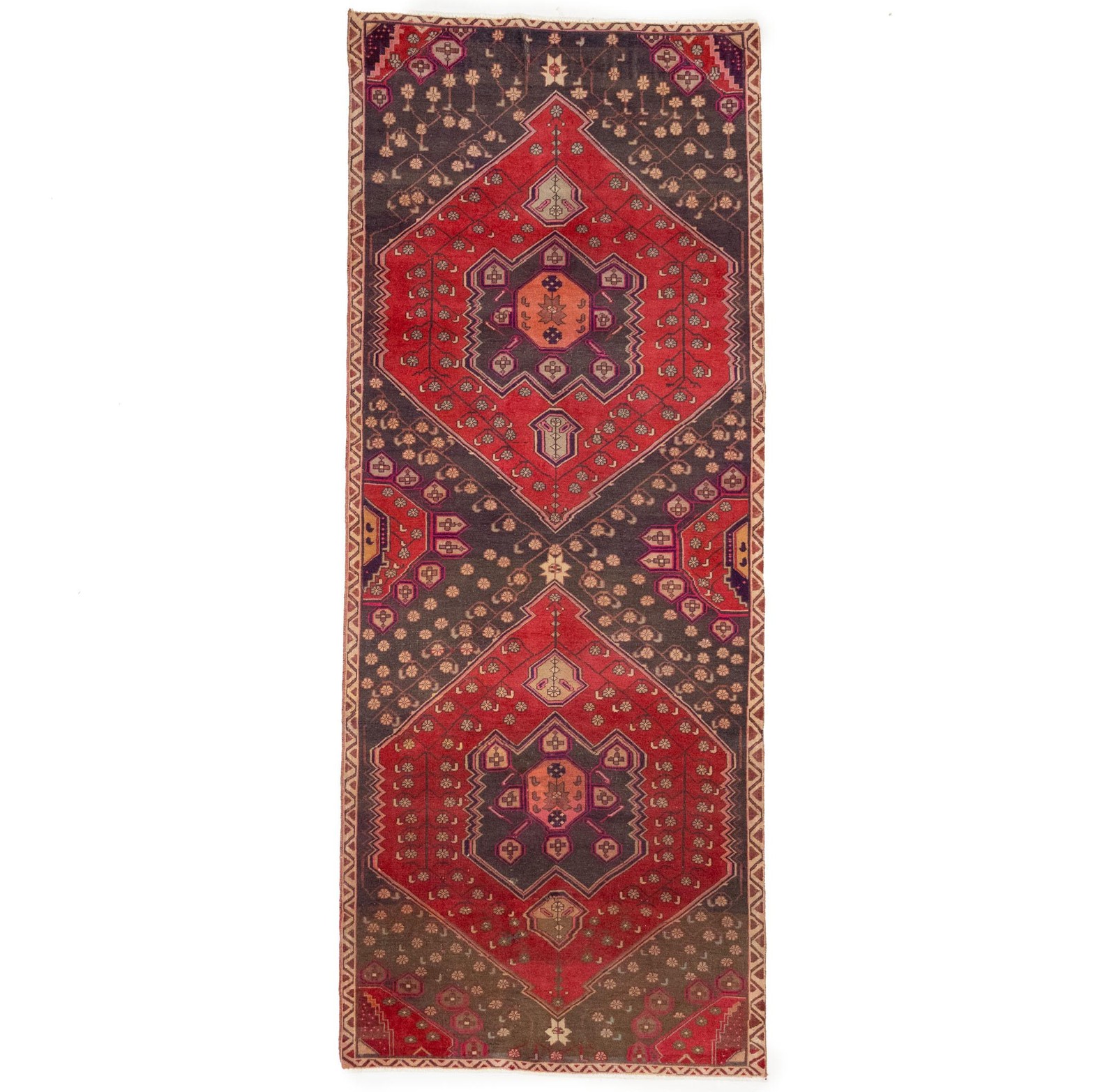Semi-Antique Oriental Runner Rug 4X10 ft Tribal Floral Kitchen Hallway Decor