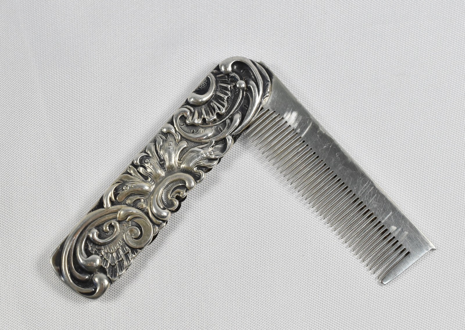 Rare Antique George W Shiebler Sterling Silver Folding Pocket Comb, 29.1g