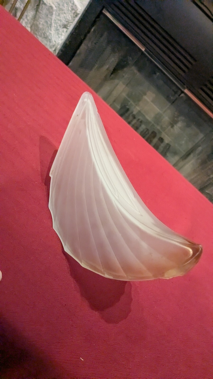 Antique Slip Shade Replacement, Frosted Glass Palm Frond, Art Deco. Early 1900’s
