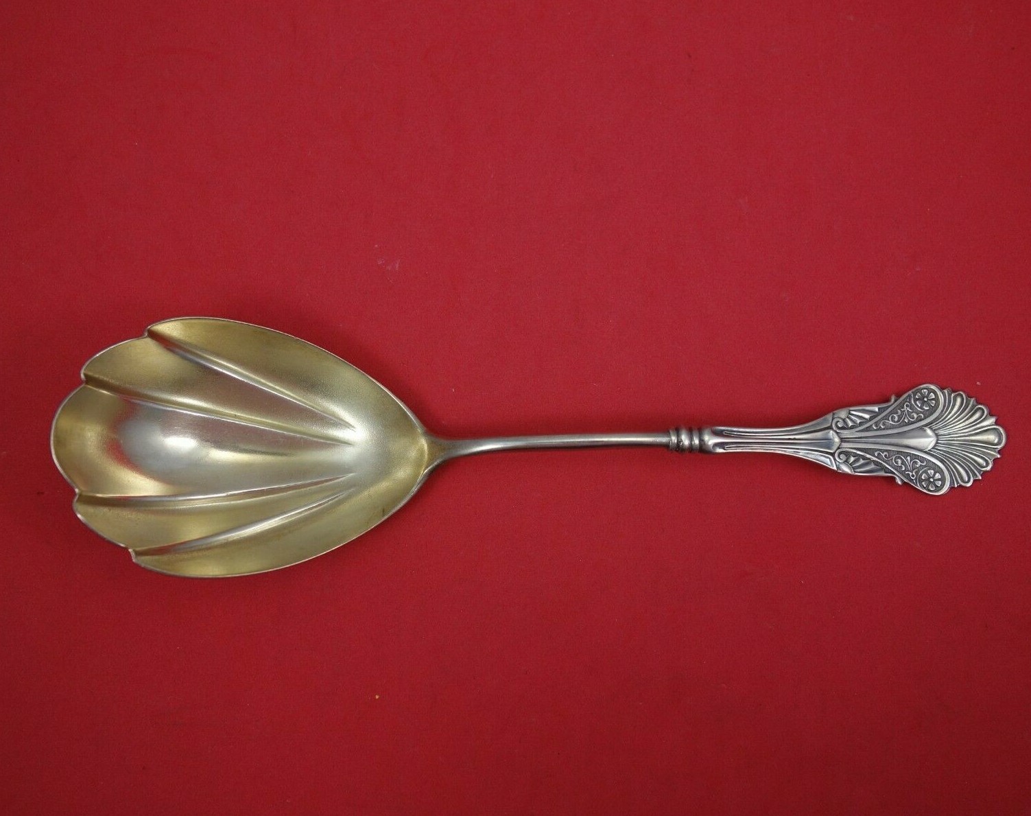 Corinthian by John Polhamus / Shiebler Sterling Silver Berry Spoon GW Scalloped