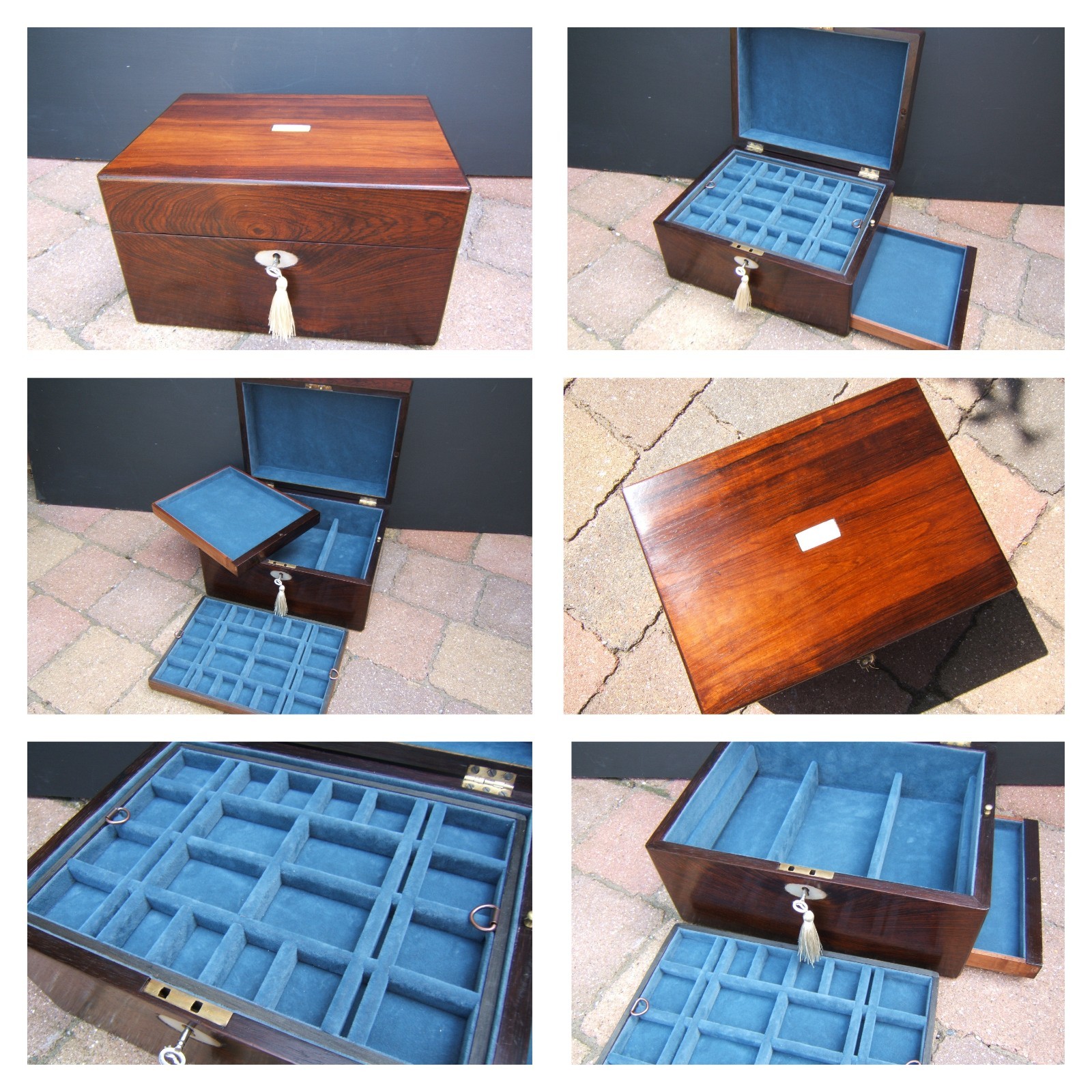 19c ANTIQUE JEWELLERY BOX VANITY BOX -RING- NECKLACE-WATCH, BROOCH- BRACELET