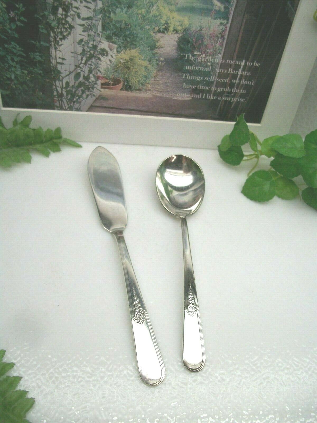 International YOUTH Silverplate Master Butter Knife & Sugar Spoon Set 1940