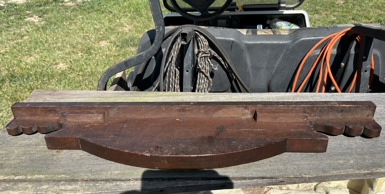 ANTIQUE WALNUT FURNITURE TOPPER, FURNITURE PEDIMENT 35 1/2 WIDE