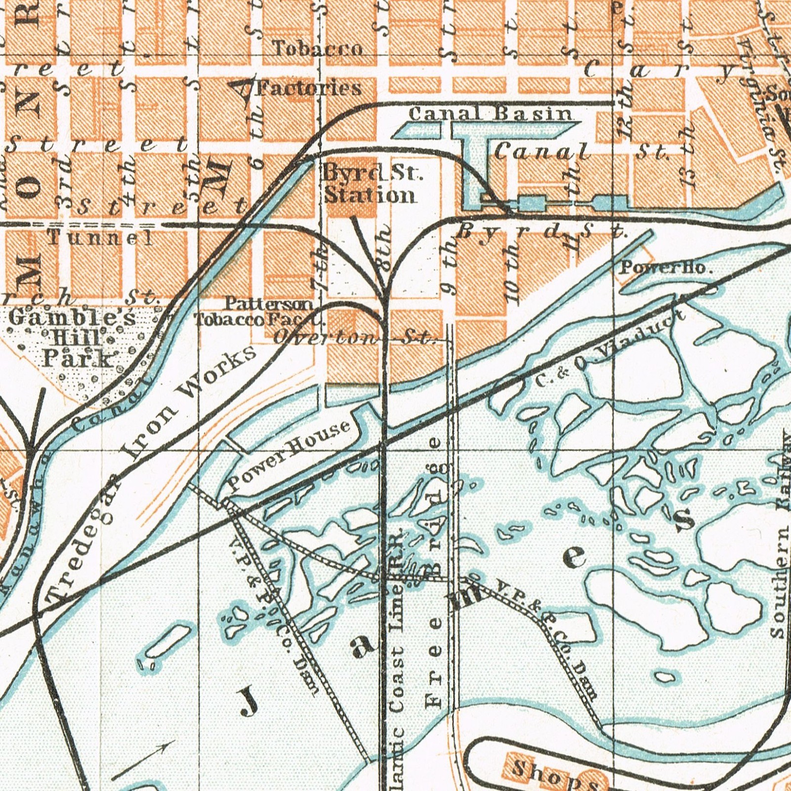 RICHMOND 1909 AUTHENTIC MAP Original Map VIRGINIA map USA
