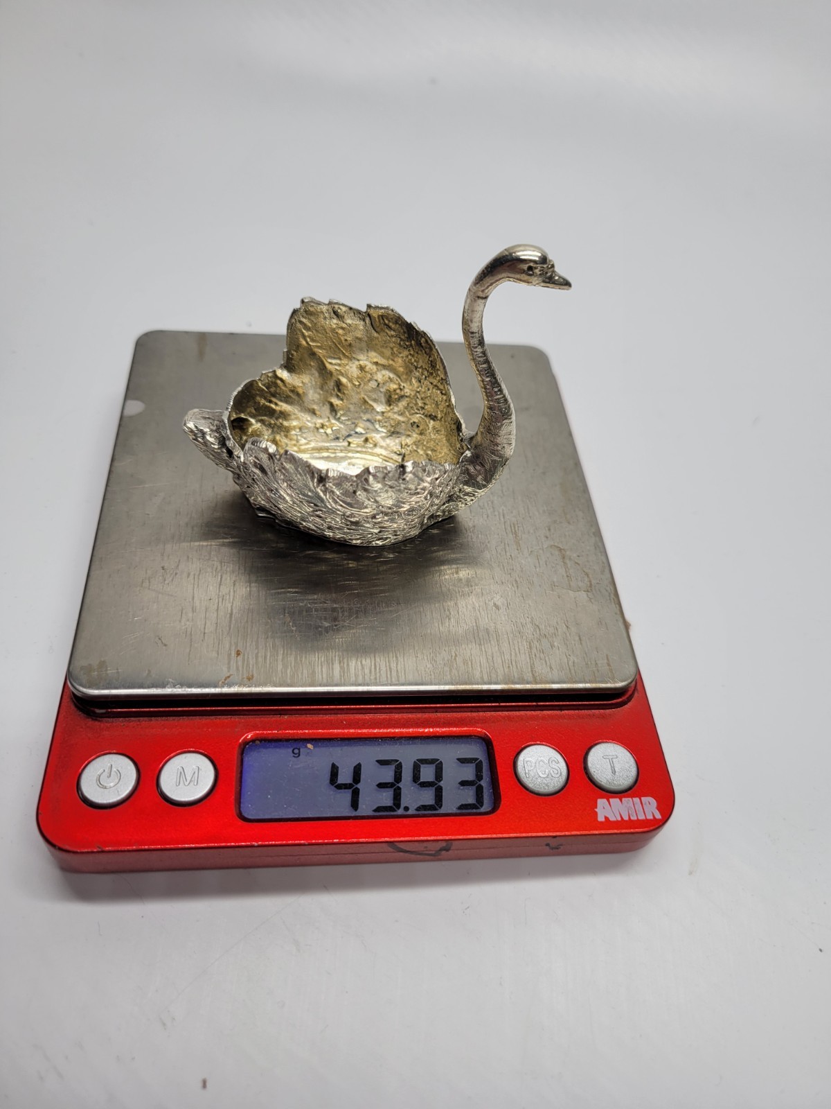 Antique 800 Silver Swan Salt Cellar Handcrafted German European Hallmarked 43g