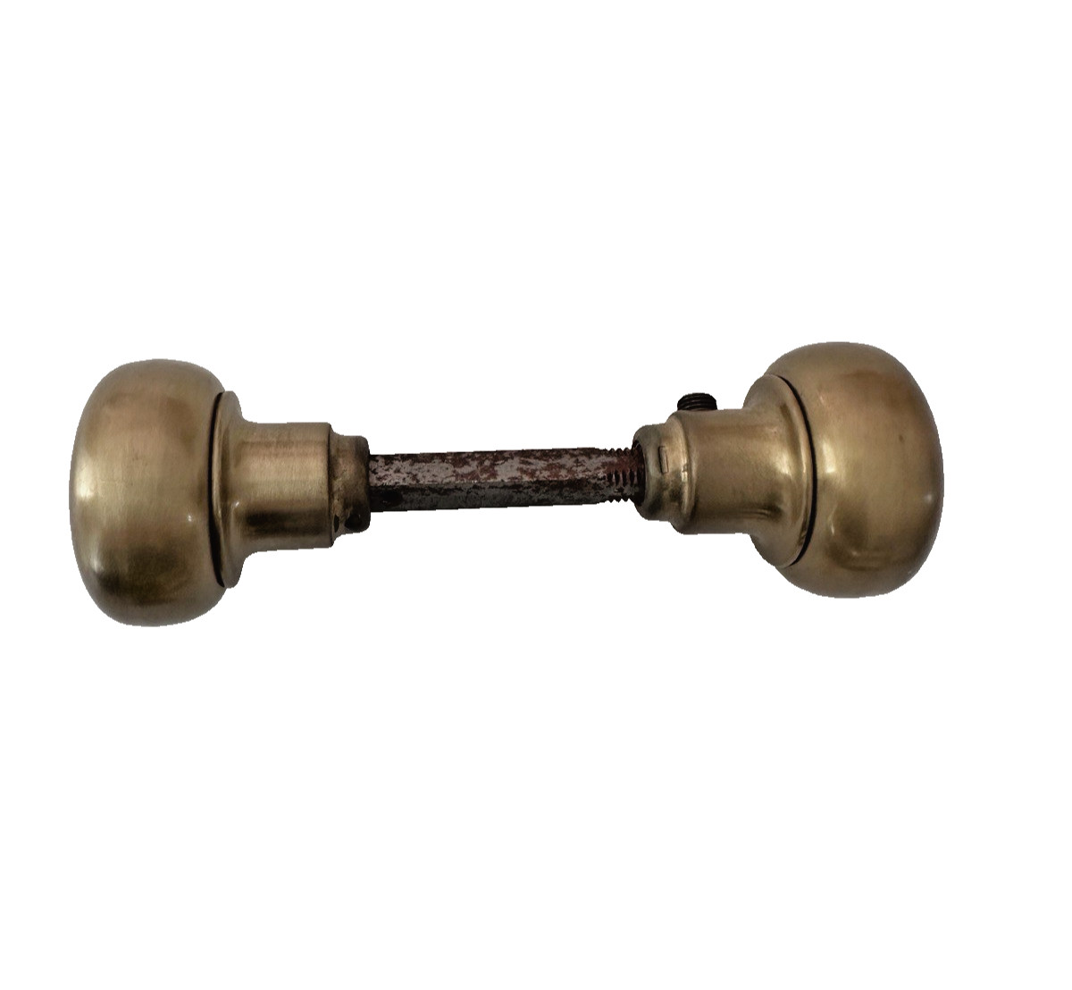 Vintage Brass YALE Mortise Door Lock #5 Knobs w Skeleton Key and Stoppers READ