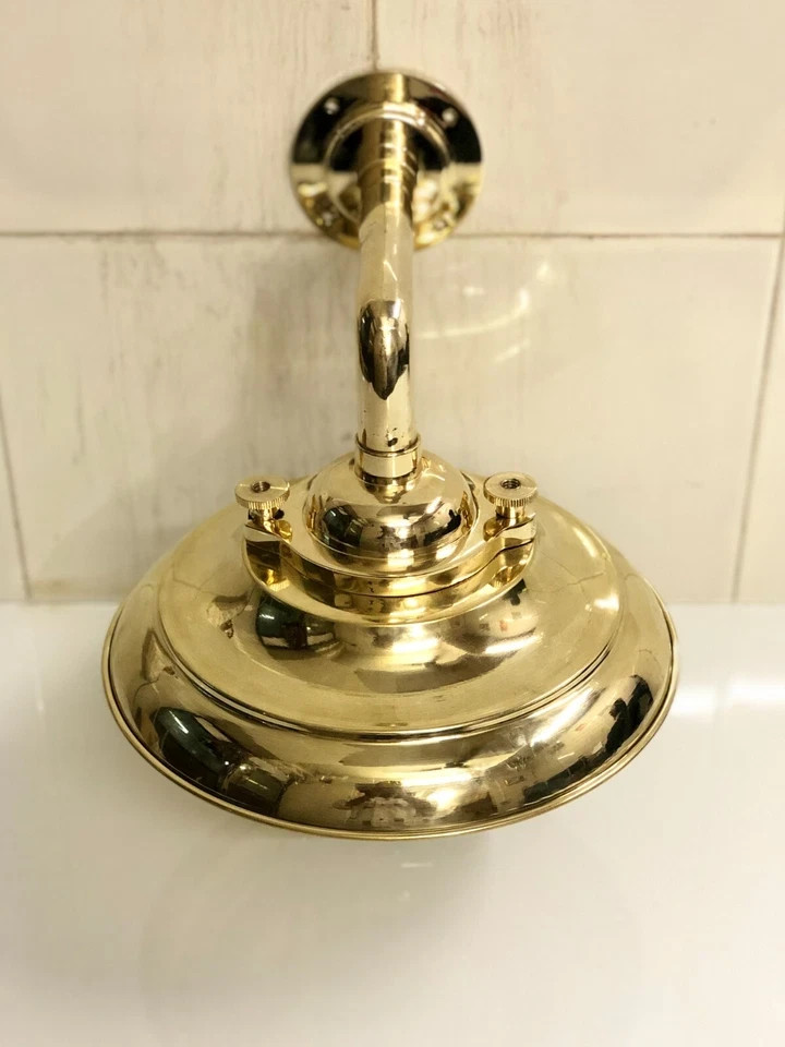 Maritime Nautical Brass Wall Mount Vintage Sconce Light with Shade