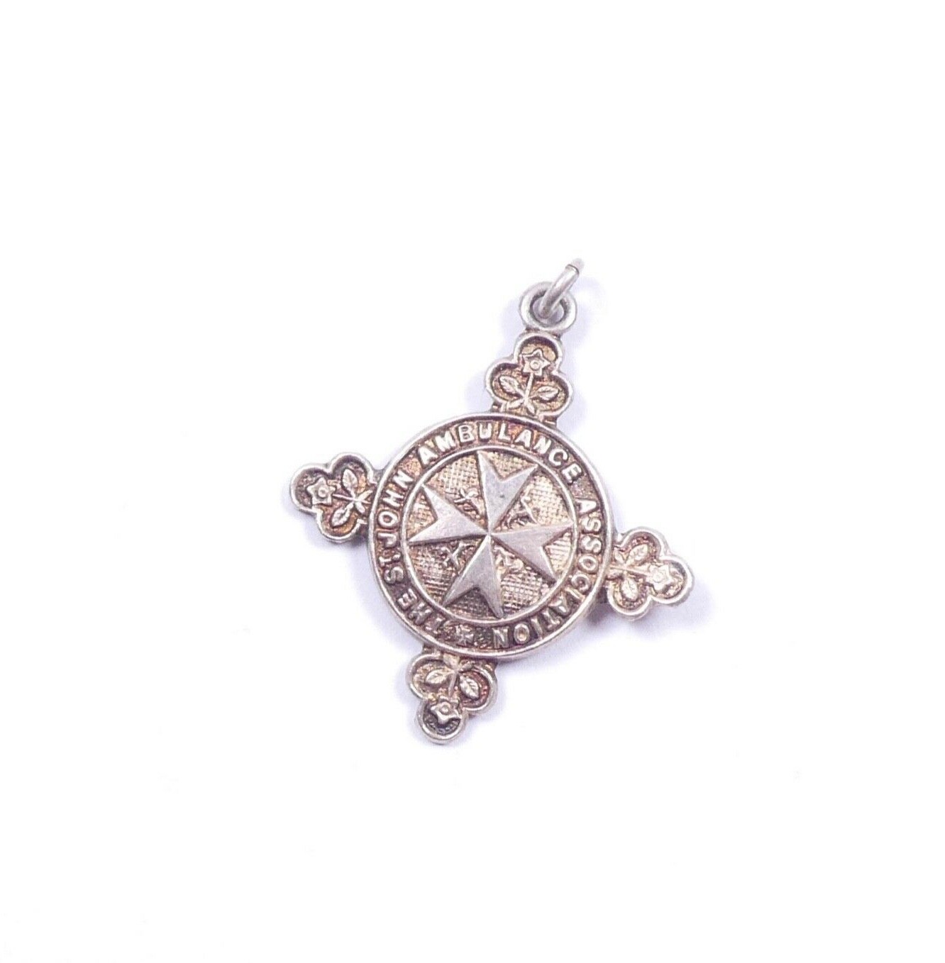 Antique Albert Watch Chain Medal St Johns Ambulance 1959 HM Sterling Silver 3.9g