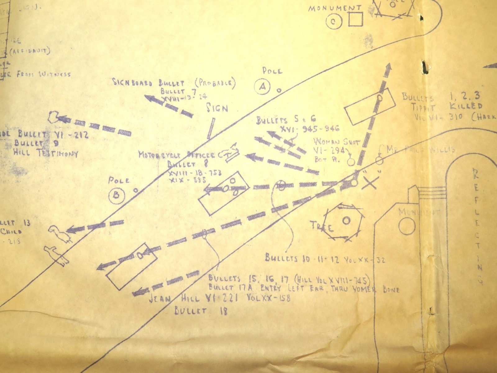 RARE JFK Assassination “Dealey Plaza Map & “Seven Entry Wounds” by G Thomson